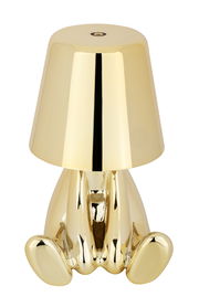 Goldene Akku-Tischleuchte in Form eines stilisierten Hasen, Vorderansicht