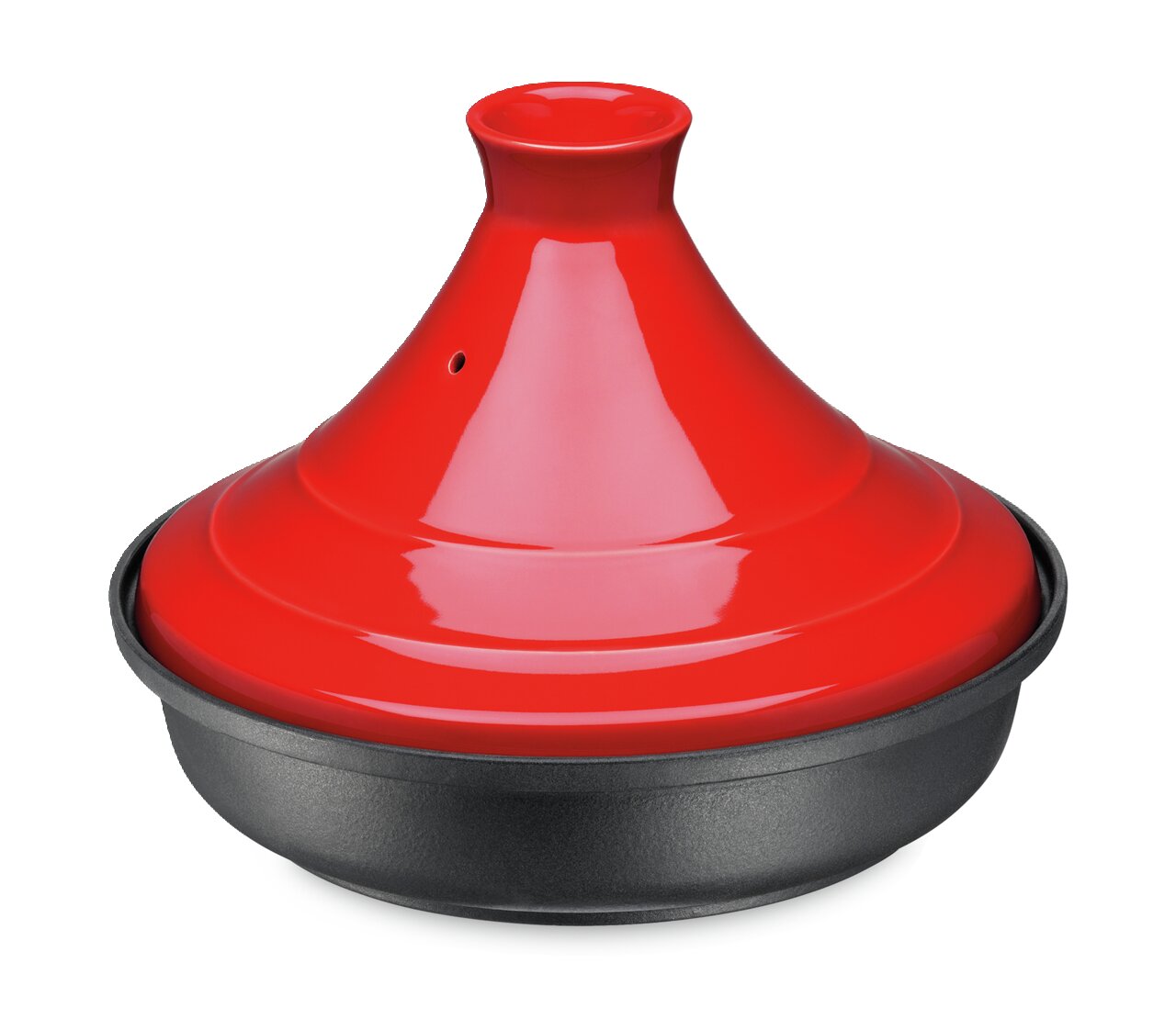 Rote Tajine Spring 28cm aus seitlicher Perspektive