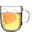 Glas-Tasse mit der Aufschrift 'Beste Mama' und Herzmotiv, seitliche Perspektive