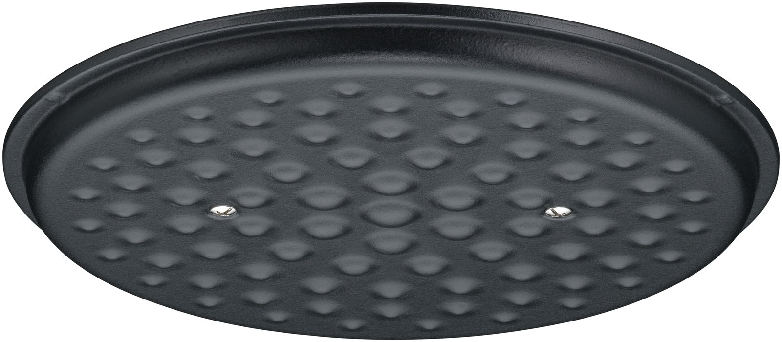 Unteransicht eines schwarzen WMF Flavour Bräters mit Noppenstruktur auf dem Deckel.