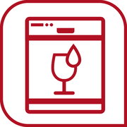 Symbol eines Glases mit einem Tropfen, frontal dargestellt.