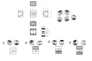 Technische Zeichnungen und Ansichten einer LED-Solar-Außenwandleuchte aus verschiedenen Perspektiven.