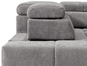 Graues Ecksofa mit verstellbarer Kopfstütze, Seitenansicht