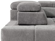 Graues Ecksofa mit verstellbarer Kopfstütze, Seitenansicht
