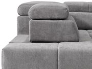 Graues Ecksofa mit verstellbarer Kopfstütze, Seitenansicht