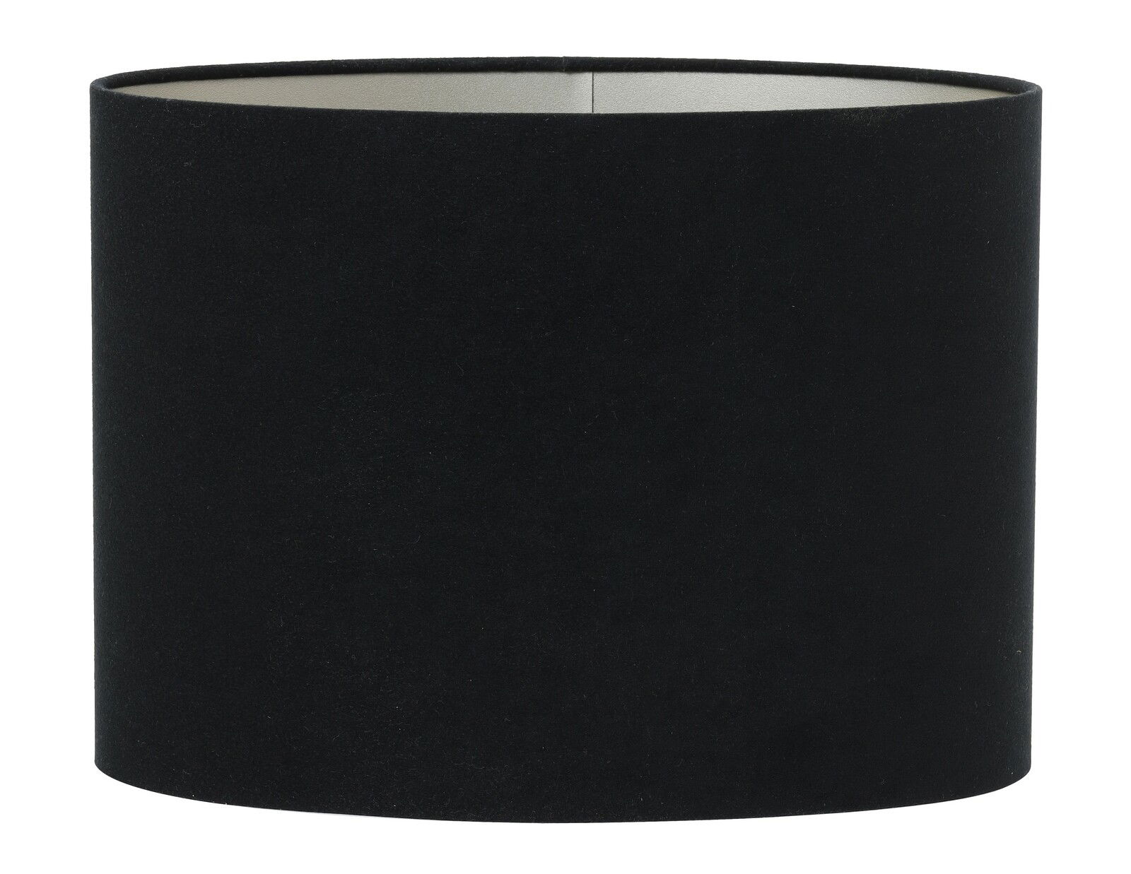 Schwarzer ovaler Lampenschirm, seitliche Perspektive