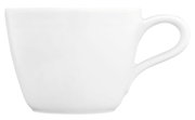 Weiße Espressotasse Life 0,09l, seitliche Ansicht mit Henkel rechts