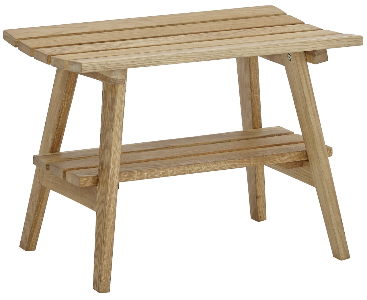 Linea Natura Garderobenbank 60cm BANTRY Holzgarderobenbank mit zwei Ebenen, seitliche Perspektive