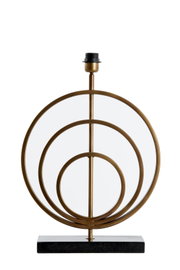 Moderner Lampenfuß aus Metall mit kreisförmigem Design, frontal abgebildet.