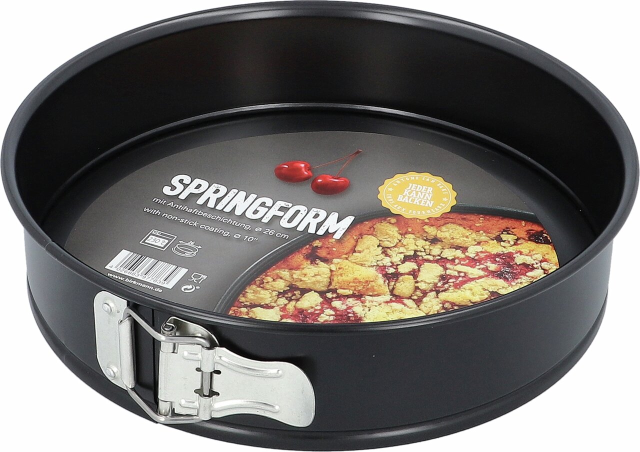 Springform mit Antihaftbeschichtung, 26 cm Durchmesser, seitliche Perspektive