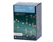 Verpakking van de Lumineo Compact Twinkle Micro LED-lichtslinger met 960 warmwitte leds over een lengte van 12 m, zijaanzicht
