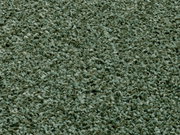 Nahaufnahme eines Uni-Teppichs in grünlicher Farbe, von oben betrachtet.