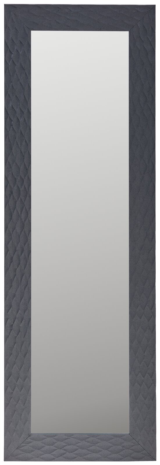 Carryhome Spiegel LUCA Rechteckiger Spiegel mit grauem, strukturiertem Rahmen, frontal betrachtet.
