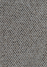 Makroaufnahme von grob gewebtem Teppich- bzw. Polsterstoff in Beige und Grau meliert, Draufsicht auf die Struktur