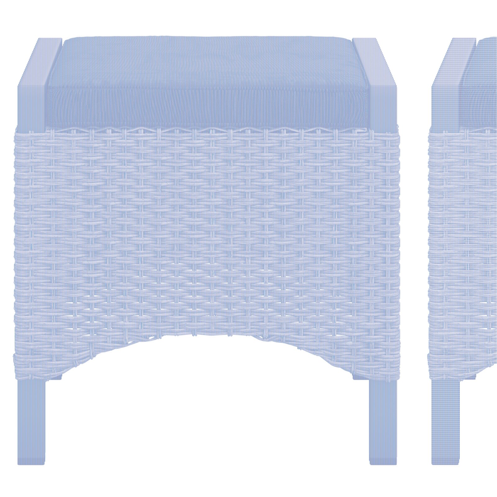 Ambia Garden Hocker PORTLAND SMOKE ALU Grauer Hocker aus Rattan mit schwarzem Sitzpolster, Vorderansicht