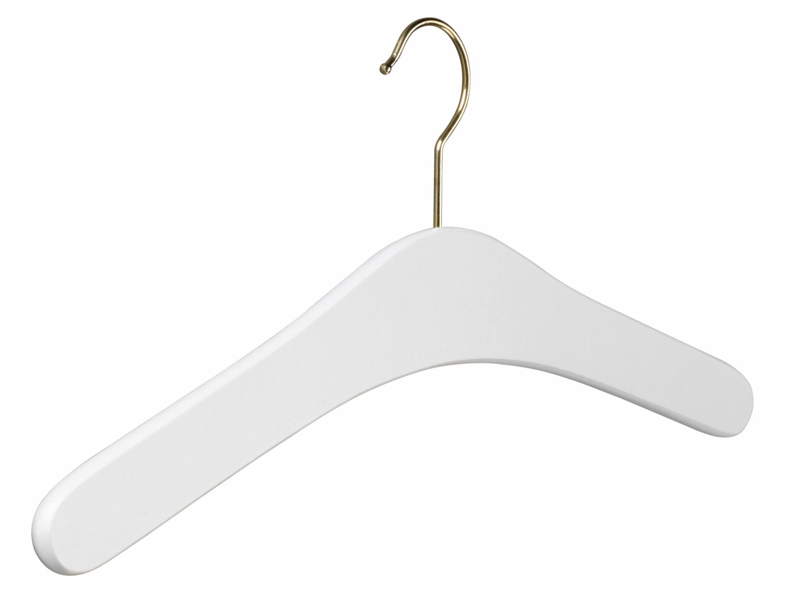 Pieper Kleiderbügel GENT Weißer Kleiderbügel mit goldfarbenem Haken, seitliche Perspektive