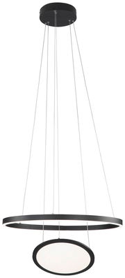 Moderne LED-Hängeleuchte Sol in schwarzem Design, seitliche Perspektive