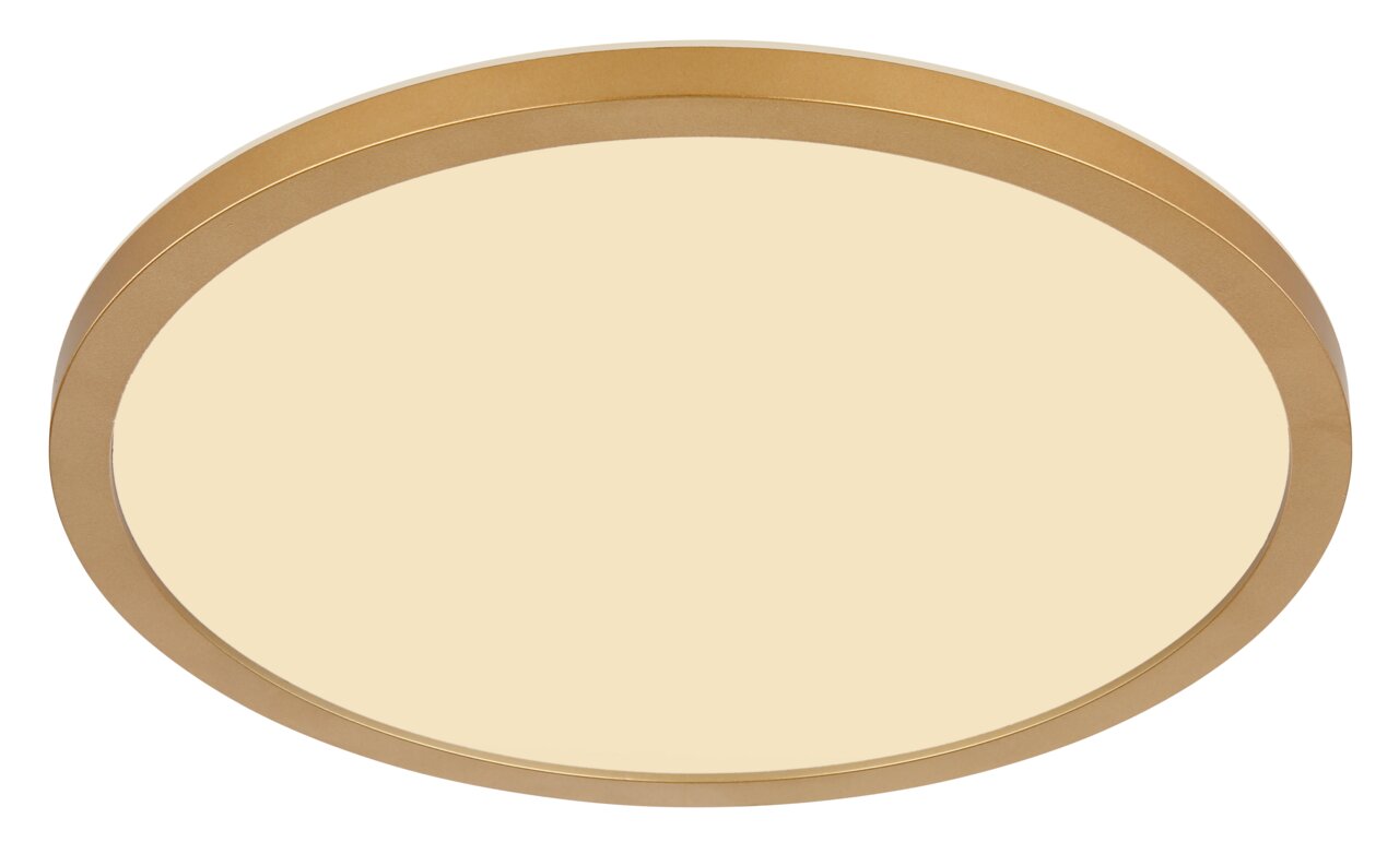 Runde Deckenleuchte SAPANA in Goldoptik, seitliche Perspektive