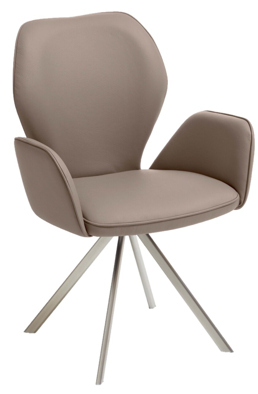 Valdera Sessel COLORADO-TREND-LINE Moderner Sessel mit beigem Polster und Metallbeinen, seitliche Perspektive