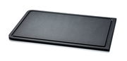 Schwarzes Tranchierbrett BAND Duracore aus der Vogelperspektive, rechteckig mit abgerundeten Ecken und einer Saftrille.
