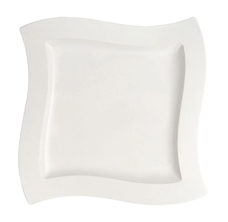 Speiseteller 27cm NewWave, quadratisch mit geschwungenem Rand, Draufsicht