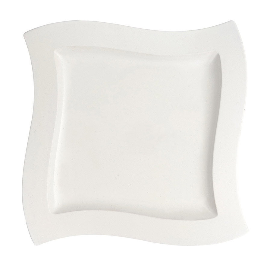 Speiseteller 27cm NewWave, quadratisch mit geschwungenem Rand, Draufsicht