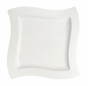 Speiseteller 27cm NewWave, quadratisch mit geschwungenem Rand, Draufsicht