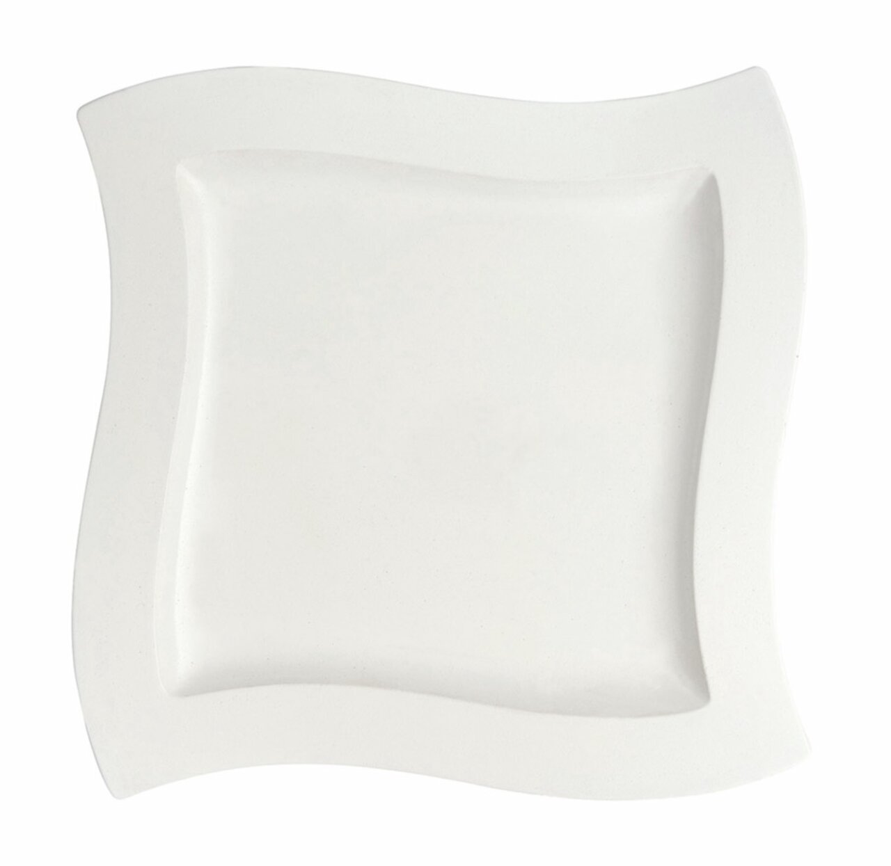Dinerbord 27 cm NewWave, vierkant met gebogen rand, bovenaanzicht