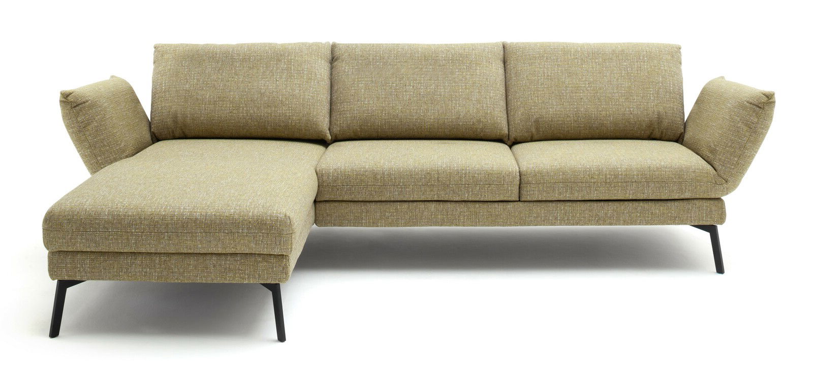 Beige Longchairkombination SPIN von Schöner Wohnen, frontal fotografiert mit rechter Chaiselongue.