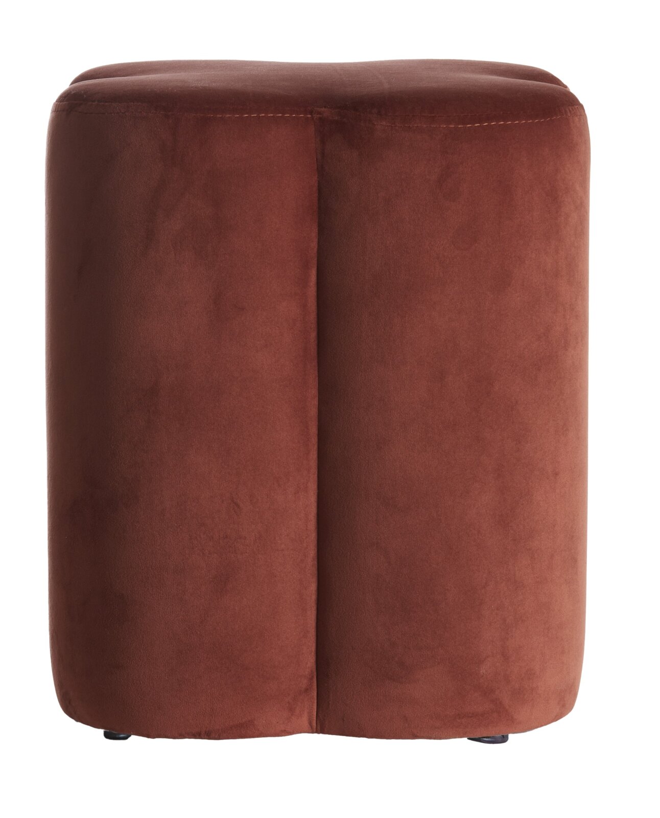 Roter Sitzpuff NALANI in quadratischer Form, frontal fotografiert.