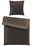 Dieter Knoll Bettwäsche Dieter Knoll Wendebettwäsche in dunklem Braun mit feinen Streifen, Ansicht von oben.