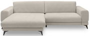 Beige Ecksofa mit linker Ottomane, Vorderansicht