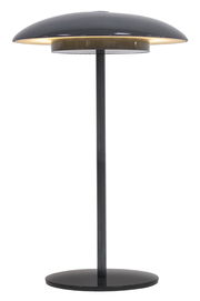 Moderne Akku-Tischleuchte SARDINIA in schwarzem Design, seitliche Perspektive