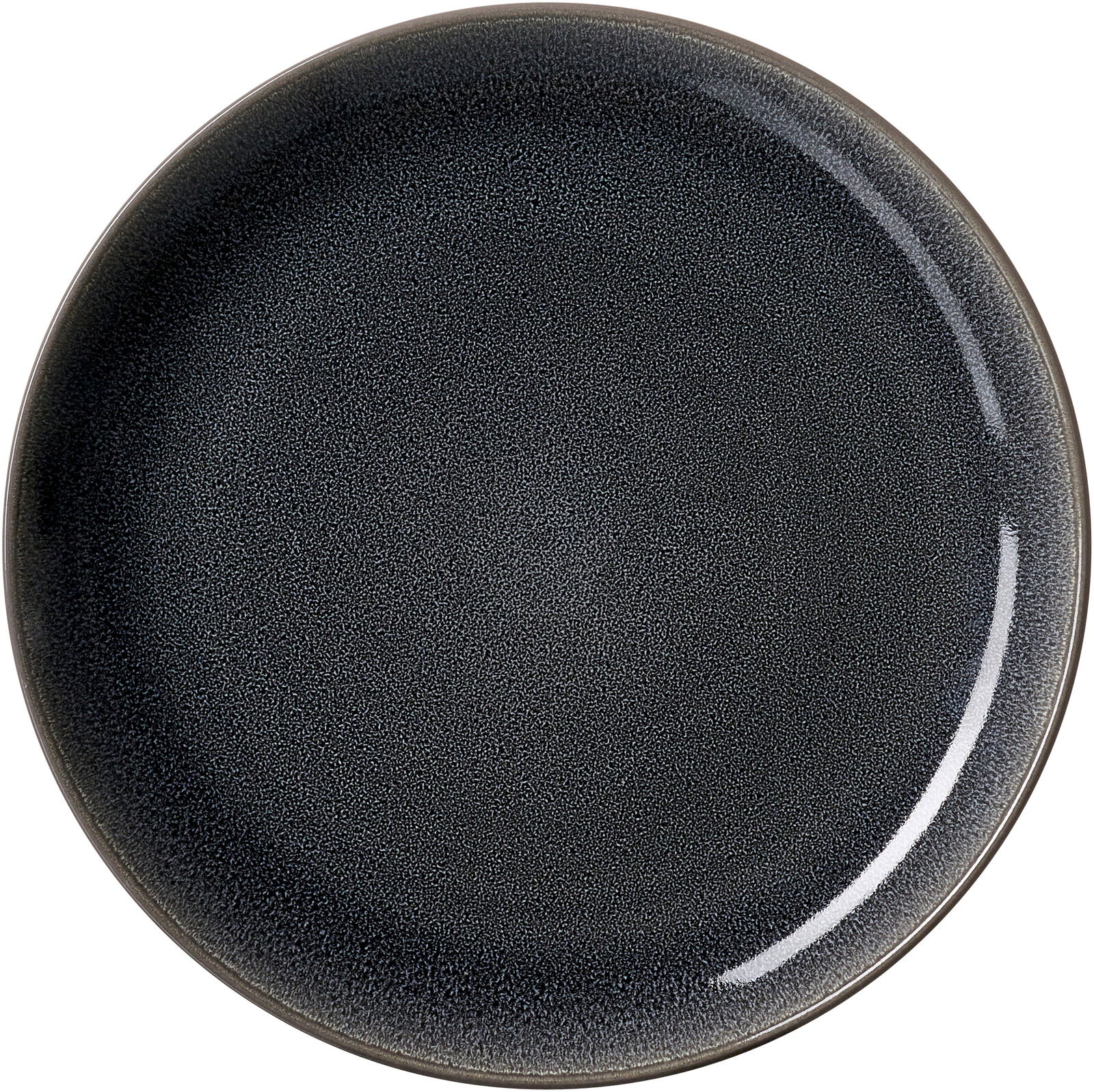 Ritzenhoff & Breker Dessertteller TOLEDO Draufsicht auf einen dunkelgrauen Dessertteller mit einem Durchmesser von 20,5 cm.