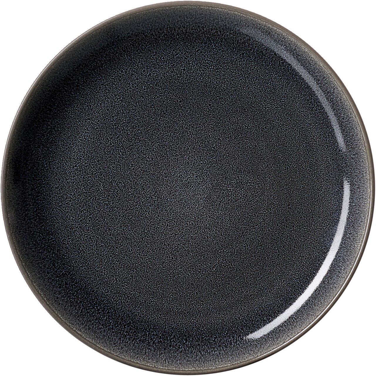 Ritzenhoff & Breker Dessertteller TOLEDO Draufsicht auf einen dunkelgrauen Dessertteller mit einem Durchmesser von 20,5 cm.