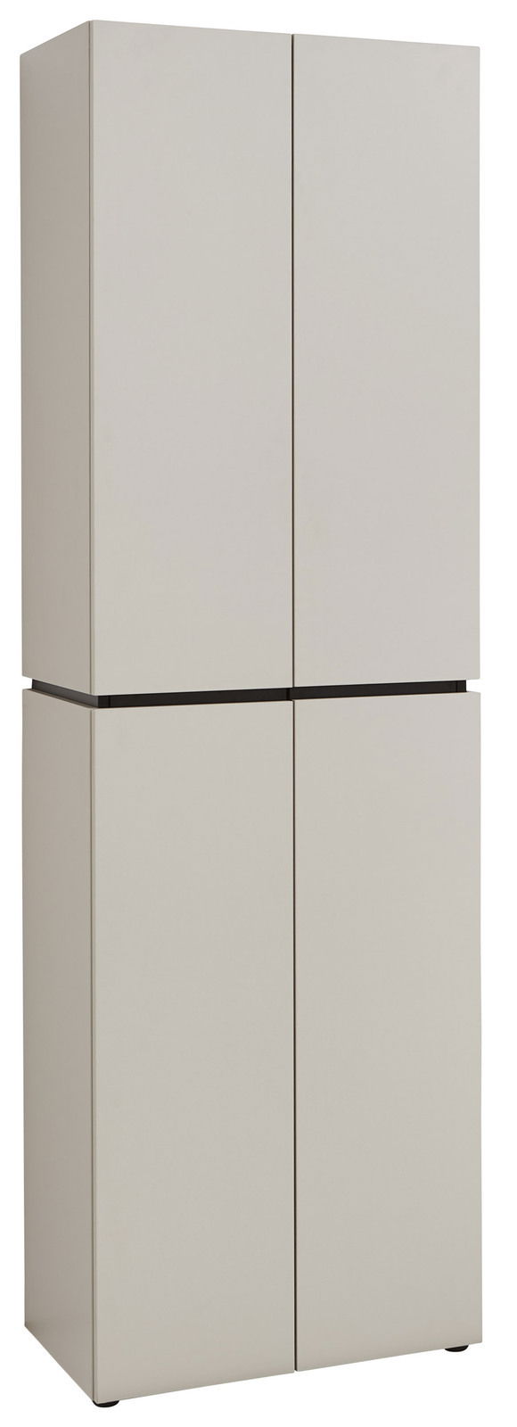 Voleo Garderobenschrank UNIQUE Moderner Garderobenschrank in hellem Beige, frontal abgebildet.