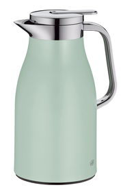 Isolierkanne Skyline in mintgrün mit glänzendem Edelstahlgriff und -deckel, seitliche Perspektive