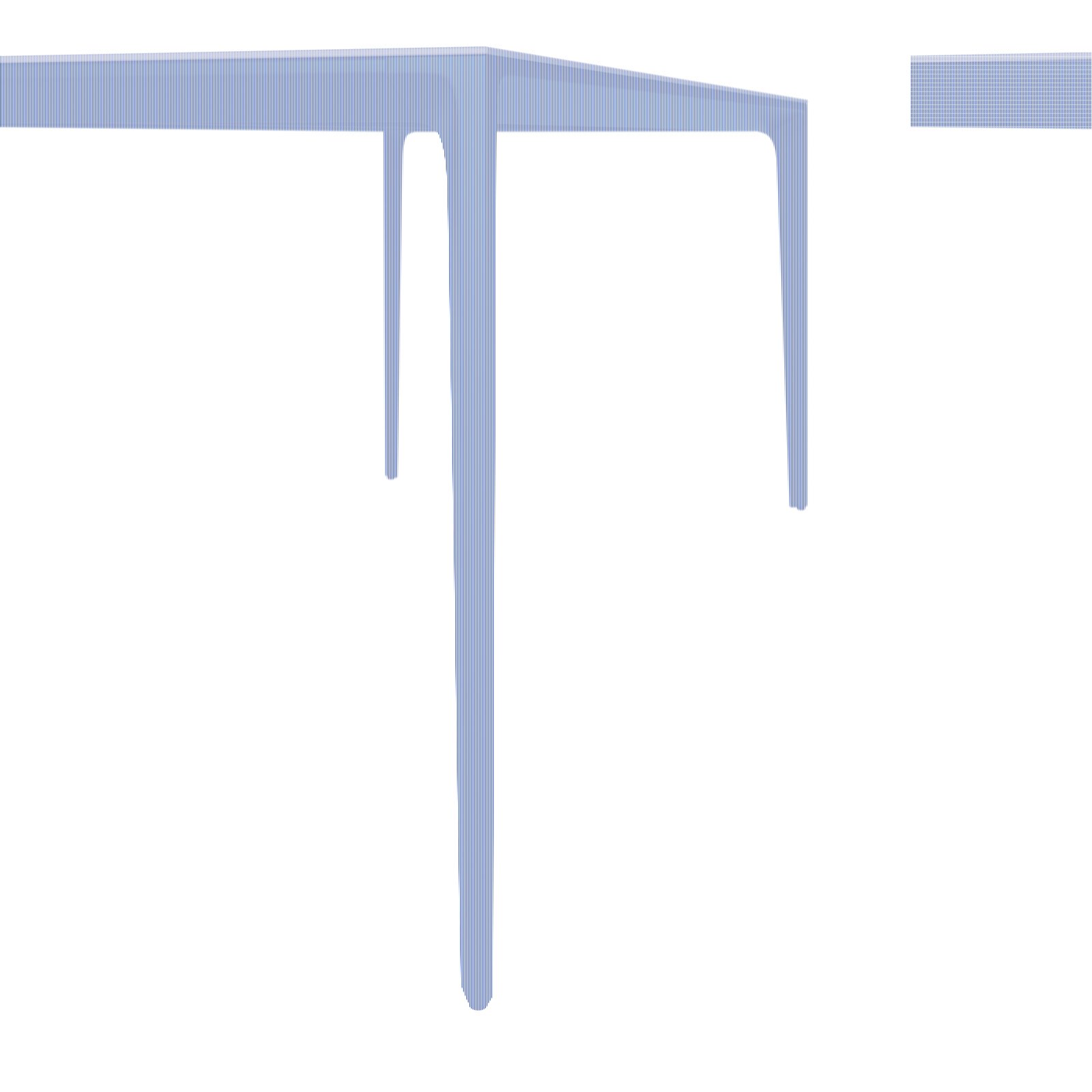 Moderner schwarzer Gartentisch aus seitlicher Perspektive