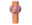 Vase mit orangefarbenem und lila Streifenmuster, frontal abgebildet