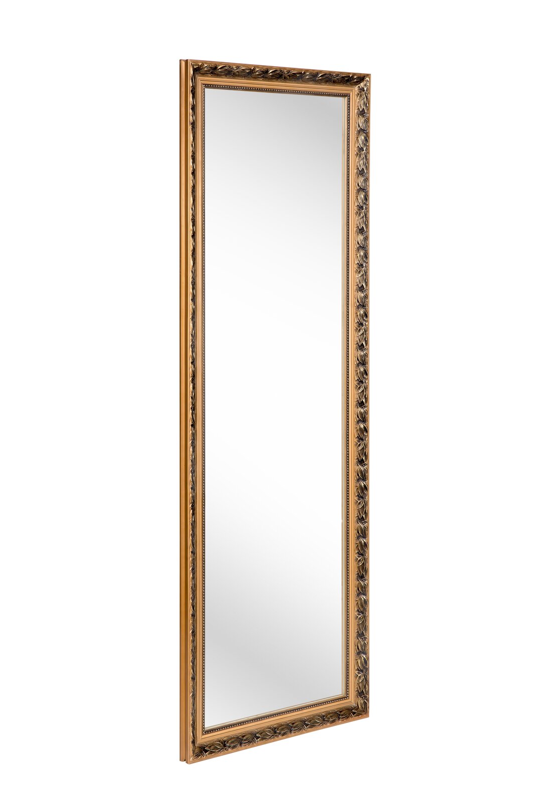 Landscape Spiegel ca. 50x150 cm LISSI Rechteckiger Spiegel mit reich verziertem goldfarbenem Rahmen, seitliche Perspektive