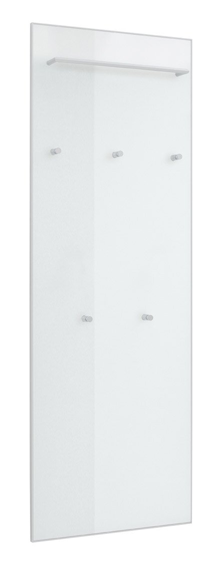 VOSS XL-Garderobenpaneel flach VORTINA XL-Garderobenpaneel flach aus Glas mit mehreren Haken und einer Ablage, seitliche Perspektive