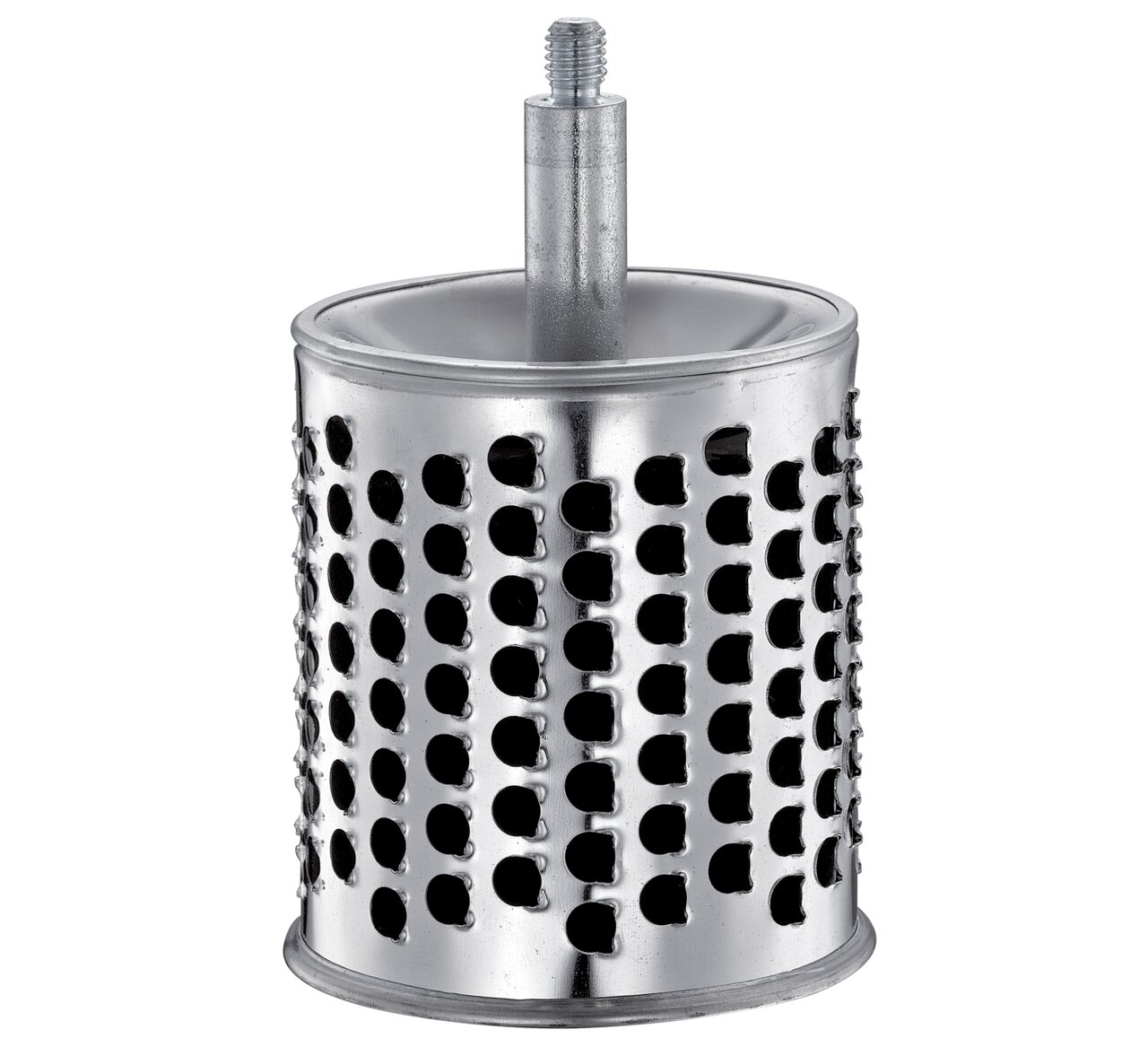 Trommelreibe CLASSIC, schwarz, aus Metall, seitliche Perspektive