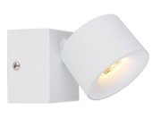 Weißer LED Strahler mit modernem Design, seitliche Perspektive