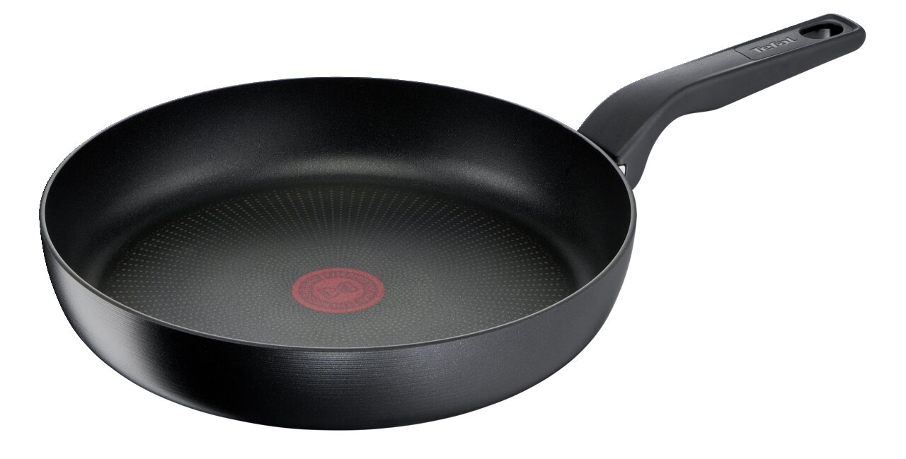 Titanium koekenpan 28 cm, zwarte antiaanbaklaag, zijaanzicht