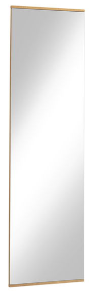 Rechteckiger Spiegel mit schmalem Holzrahmen, seitliche Perspektive
