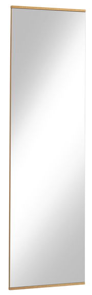 Rechteckiger Spiegel mit schmalem Holzrahmen, seitliche Perspektive