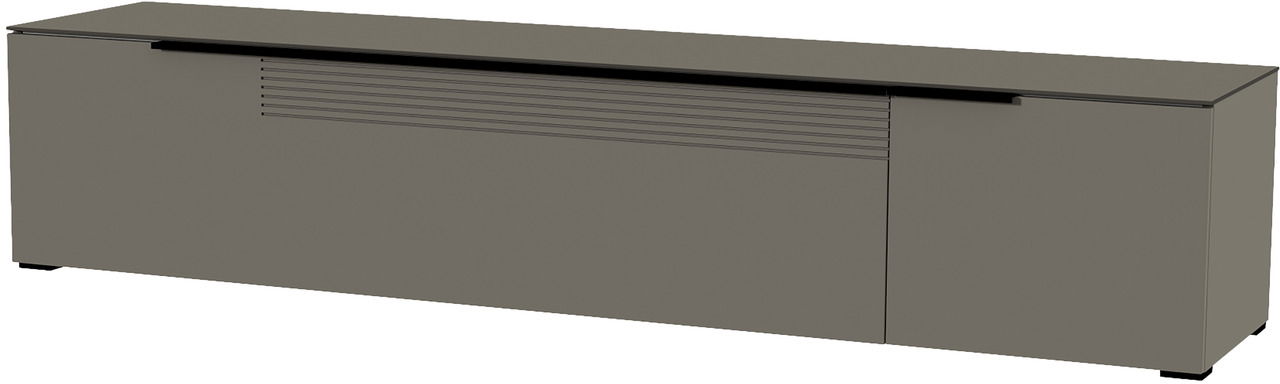 XL TV-Lowboard Moderano Serie BORMIO in grauer Farbe, seitliche Perspektive