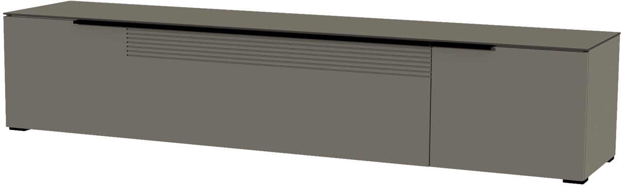 XL TV-Lowboard Moderano Serie BORMIO in grauer Farbe, seitliche Perspektive