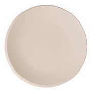Speiseteller NewMoon 27cm in Draufsicht, schlichtes Design in Beige.