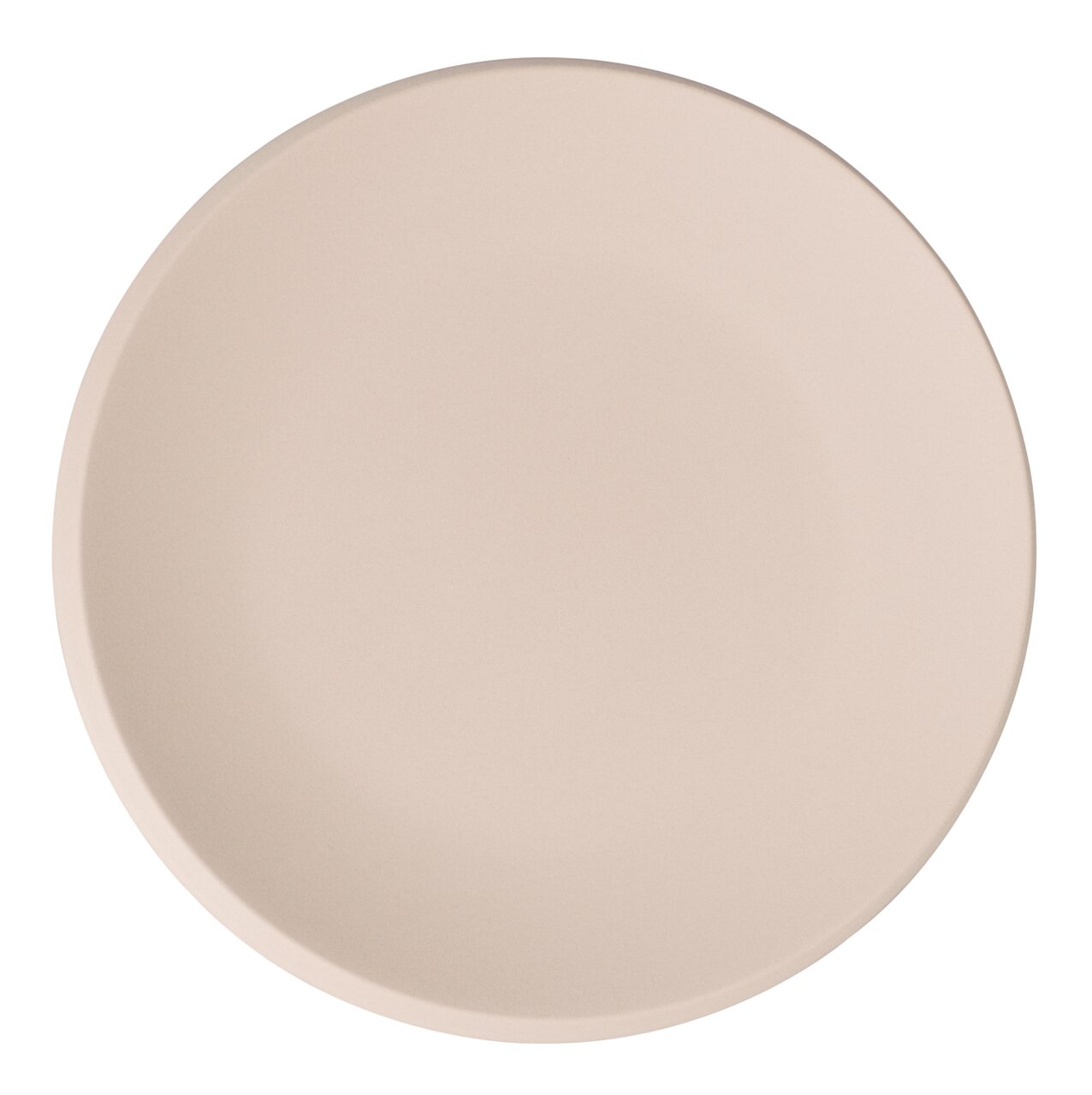 Speiseteller NewMoon 27cm in Draufsicht, schlichtes Design in Beige.